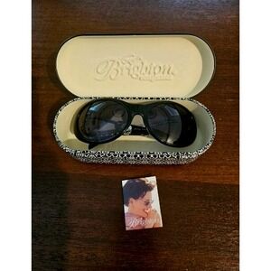 Brighton Vintage Handmade Sunglasses Black Silver Crystal W Case